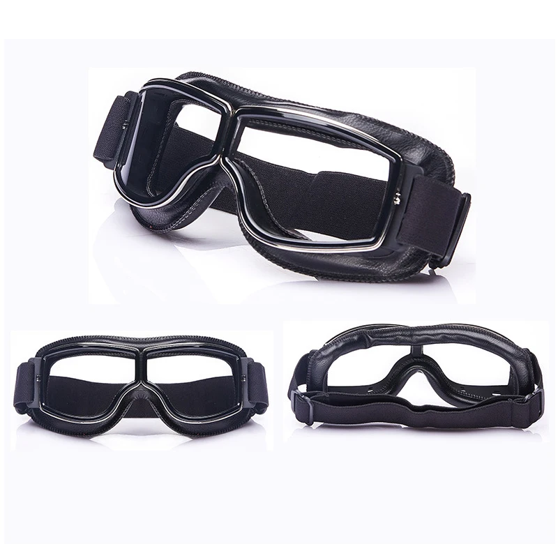 VOSS Новинка классные винтажные кожаные мотоциклетные очки для круизера