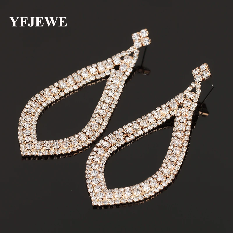 Женские серьги с кристаллами YFJEWE большие для невесты E352|bride earrings|earrings forearrings for women