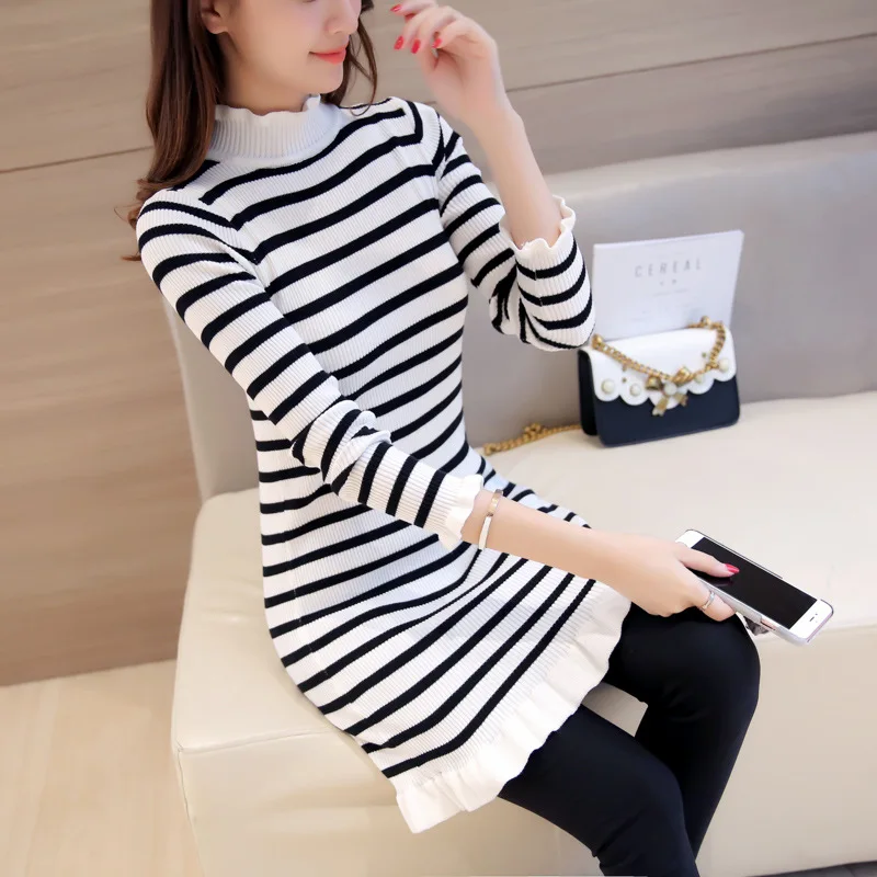 2017 г. женские пуловер О-образным вырезом леди свитер с длинным рукавом случайные