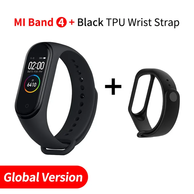 Add black strap Новейший Xiaomi mi-браслет 4 Smart mi Band 4 Цвета экран браслет пульсометр фитнес 135 мАч Bluetooth 5,0 - Цвет: Add black strap