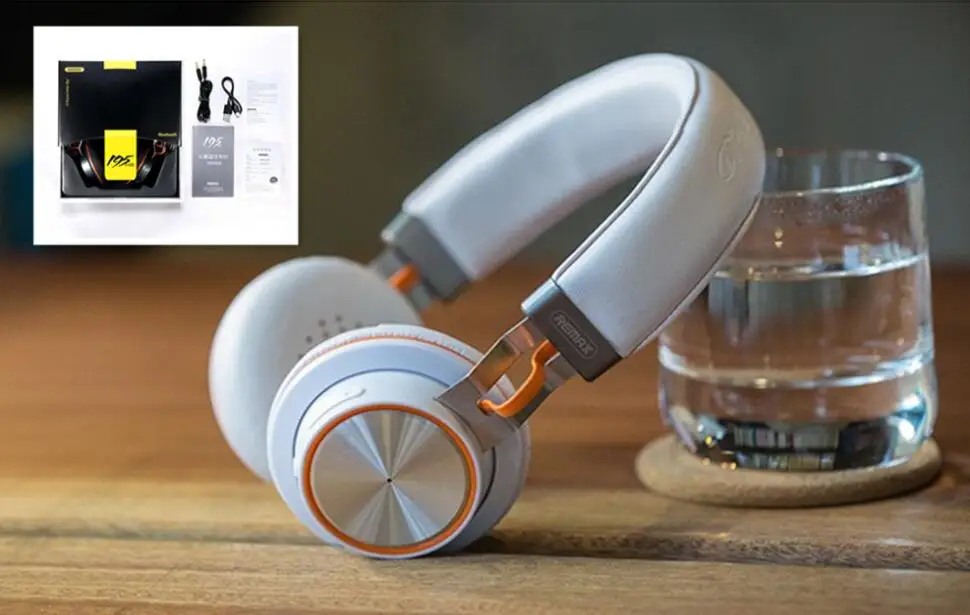 Новинка hots remax 195HB беспроводные Bluetooth наушники стерео гарнитура Bluetooth 4,1 Музыкальная гарнитура с микрофоном для Xiaomi IPhone - Цвет: with package