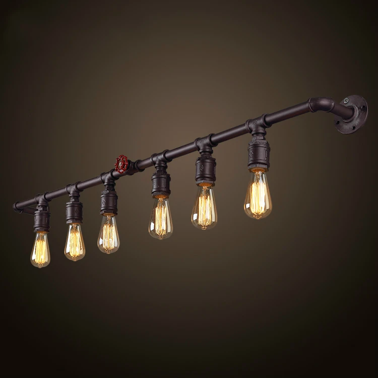 Винтажный настенный светильник в виде трубы для воды стиле рустик e27 бра гостиной