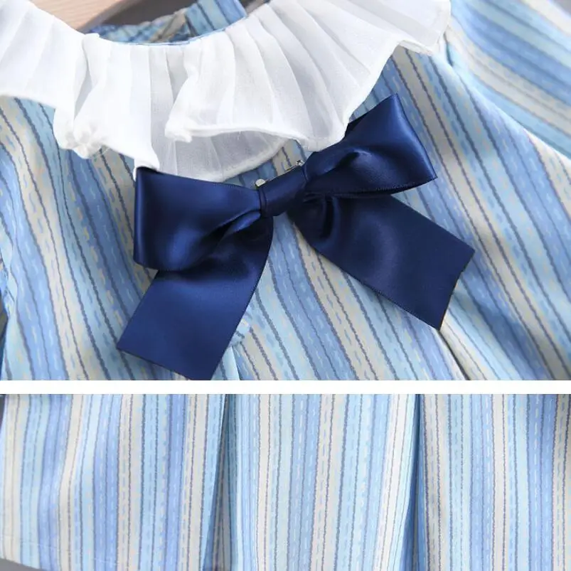 Весна 2019 детская одежда для младенцев платье принцессы девочек платья в полоску