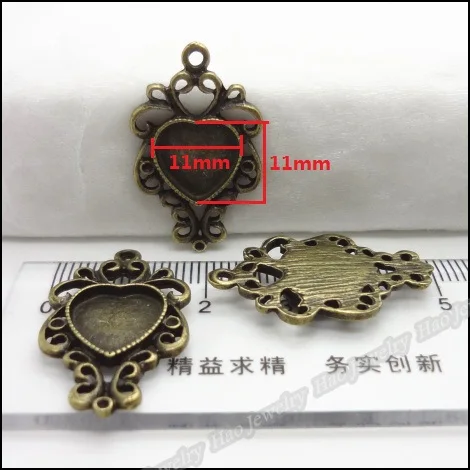 80 шт винтажные подвески в форме сердца Кулон Античная бронза подходят браслеты
