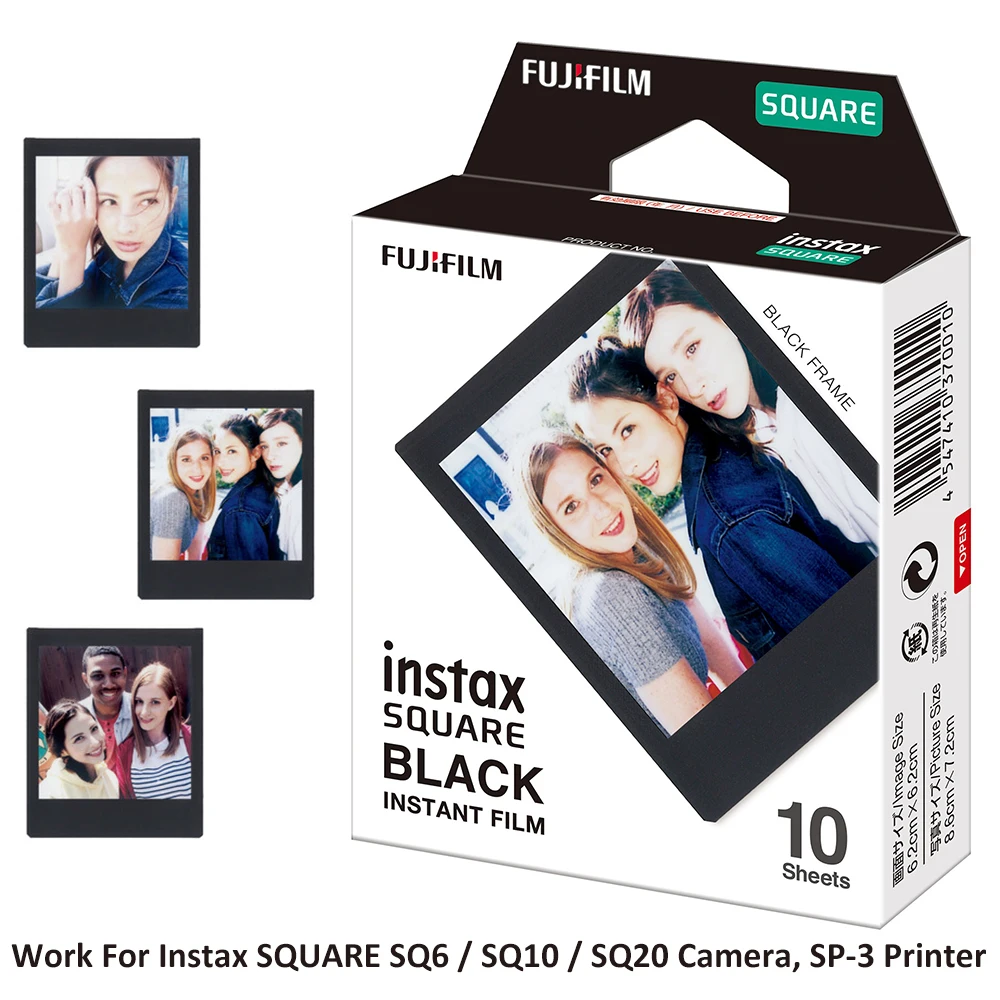 Fujifilm Instax квадратная черная рамка фотобумага (10 100 листов) для мгновенных пленок SQ10