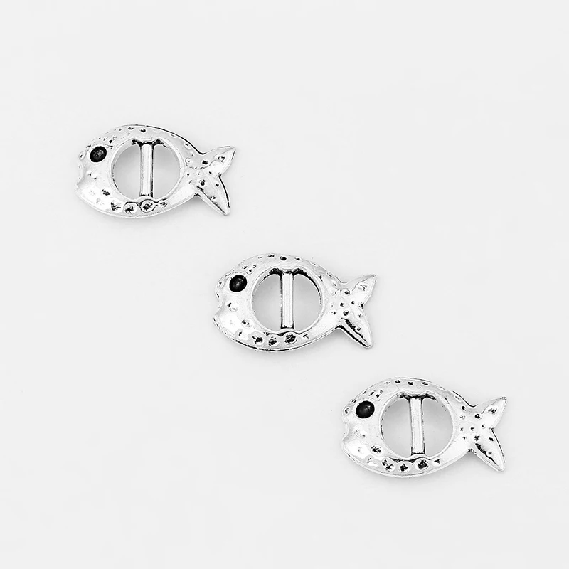 

30Pcs Fish Shaped Buckle Invitation Ribbon Slider For Wedding Gift Supply