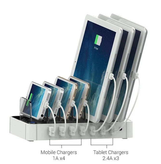 Новый портативный 7 порт мульти usb зарядное устройство адаптер для IPhone Android