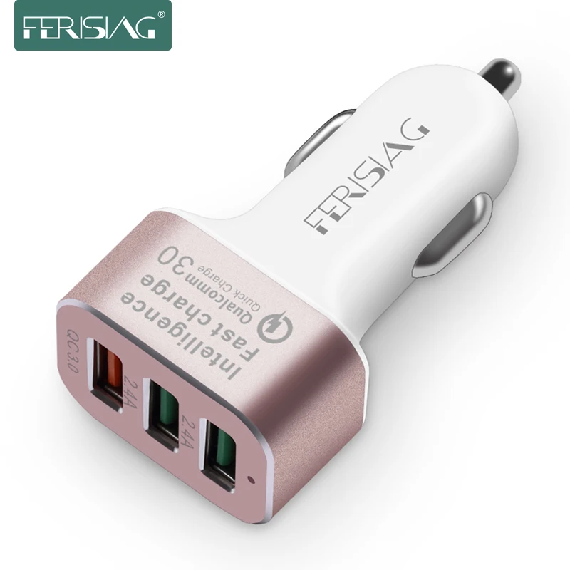 FERISING USB Автомобильное зарядное устройство 3 порта Быстрая зарядка 3,0 Автомобильное зарядное устройство 7.8A двойное быстрое автомобильное быстрое зарядное устройство для iPhone 7 6 для samsung Xiaomi
