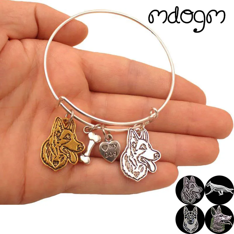 Горячая Распродажа браслет с животными браслеты немецкая овчарка любовь сплав