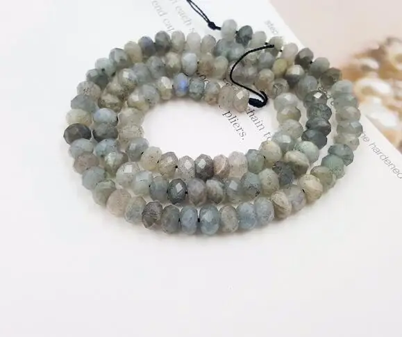 

NEW 15" 8*5mm faceted labradorites roundel beads wholesale nature amazing quality