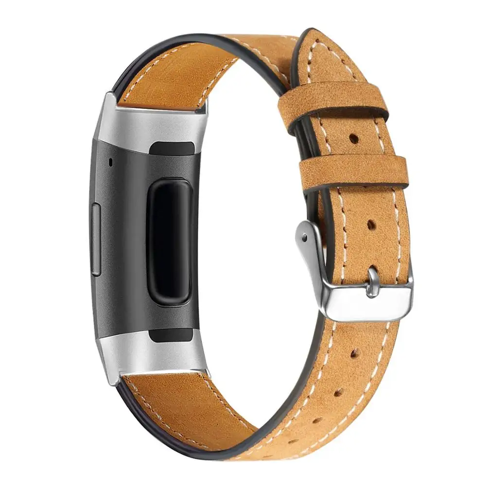 Сменный ремешок для Fitbit Charge 3 Charge3 с кожаными ремешками сменный смарт-браслет для фитнеса с нержавеющей рамкой - Цвет: Colour I