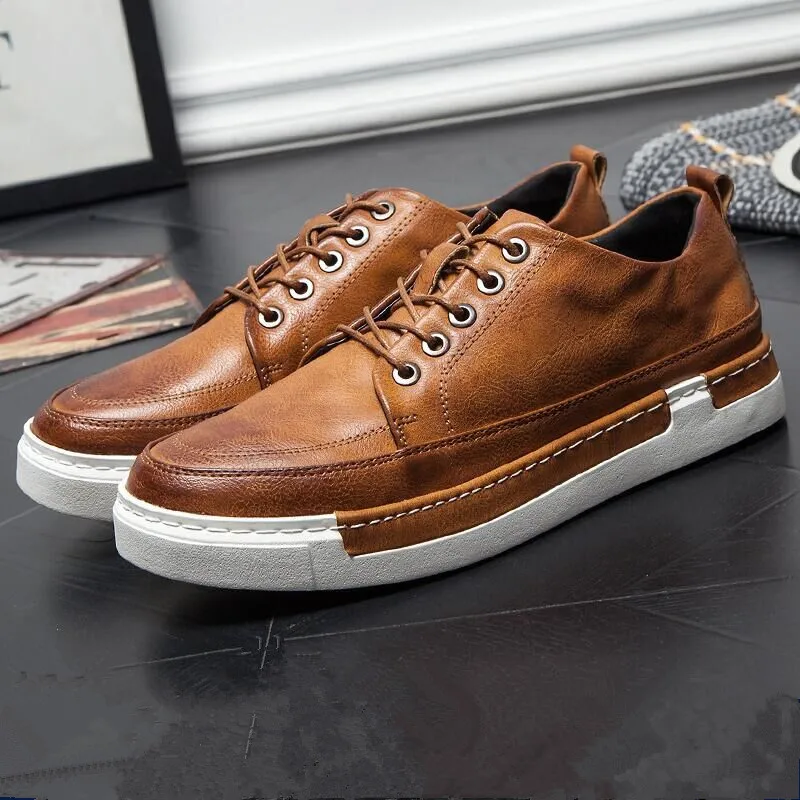 2017 высокое качество осень Мужская обувь зимняя из натуральной кожи модные