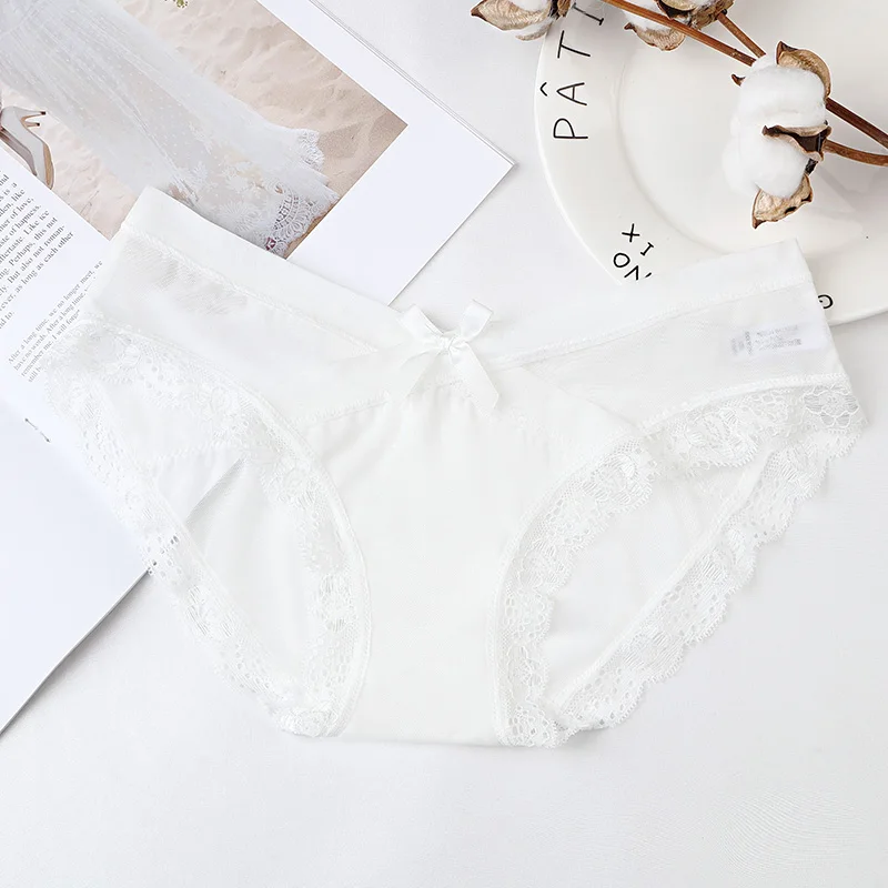 white 1 шт., нижнее белье для женщин, сексуальные кружевные трусики, трусы с низкой посадкой, высокое качество, женские трусики, женское нижнее белье, сексуальное S-XL, BANNIROU - Цвет: white