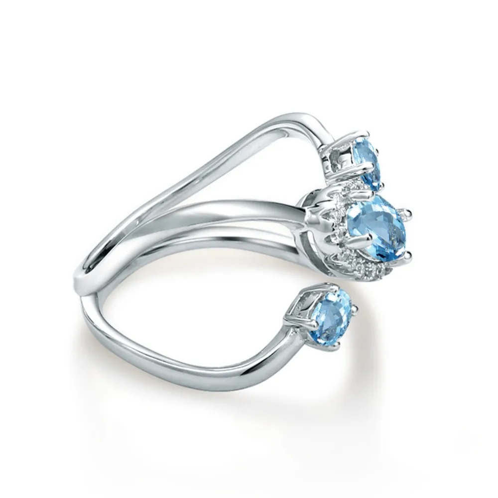 Gem's Ballet 1.04Ct круглый натуральный Небесно-Голубой топаз драгоценный камень палец ing для женщин Свадебные 925 пробы серебряные модные ювелирные изделия