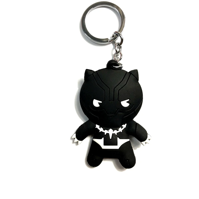 Marvel Мстители Venom танос Тор Черная пантера фигурка ПВХ брелок для ключей Капитан