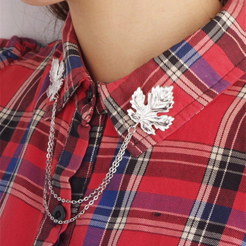 Винтажная брошь в виде кленового листа воротника с кисточками на булавке Модная