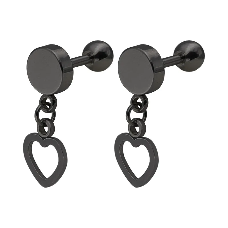 4 шт./лот оптовая продажа черные модные мужские серьги гвоздики из нержавеющей