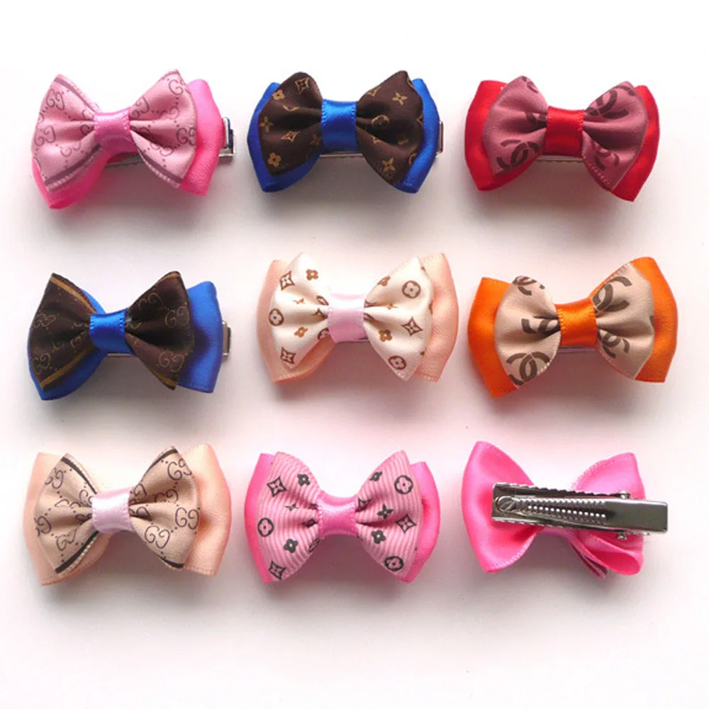 8 шт./упак. банты для волос кошек и собак заколка металлическая двухслойный