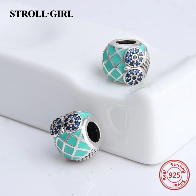 Fit Pandora Талисманы Браслеты Серебро 925 новые милые животные Сова Кот Пингвин Подвески Бусины ювелирные изделия делать подарки