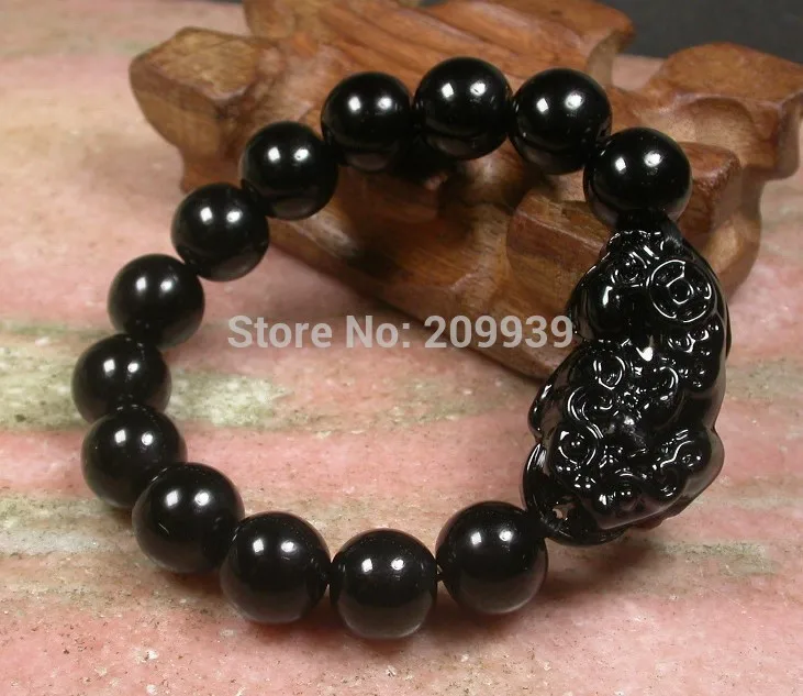 10pc CHINESE Black stone Bead Dragon Pi Xiu Coin Feng Shui Bracelet | Украшения и аксессуары
