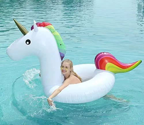 Надувной Единорог плавательный кольцо 120 см гигантский бассейн плавающий летний