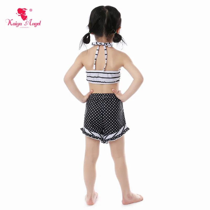 Kaiya Angel New Baby Girl Swimwear Beach Suits Dot Striped Bow Two Pieces Belt Shorts Bikini Summer Swimsuit Factory Wholesale | Детская