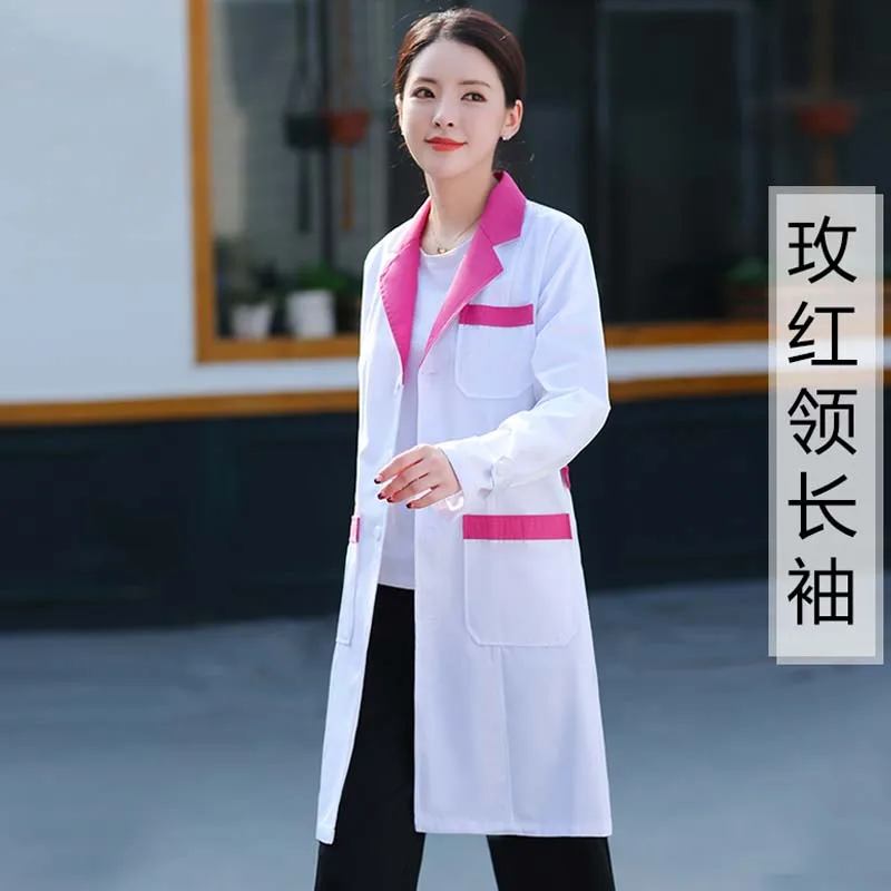 Женская лабораторная куртка с ложным запахом медицинская Униформа длинными