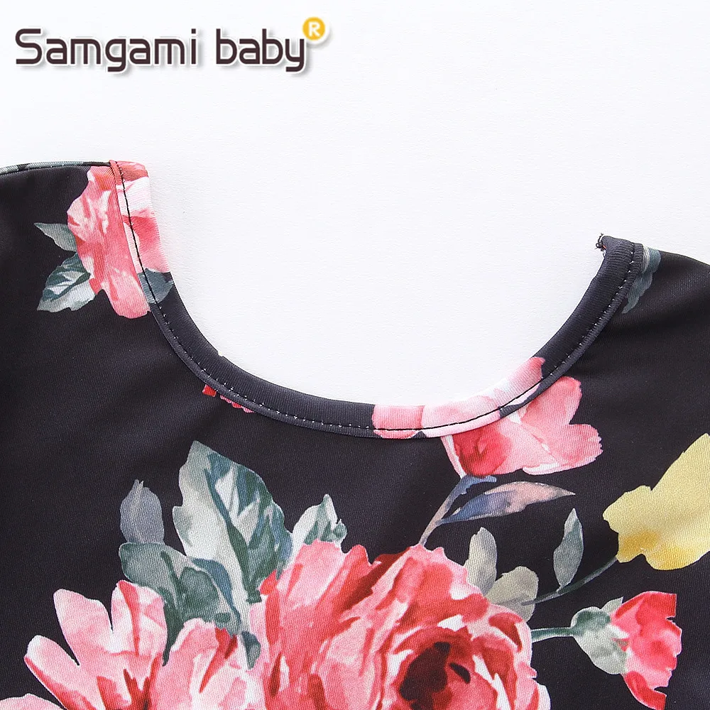 Модные одинаковые комплекты для семьи SAMGAMI весенние платья с длинными рукавами и