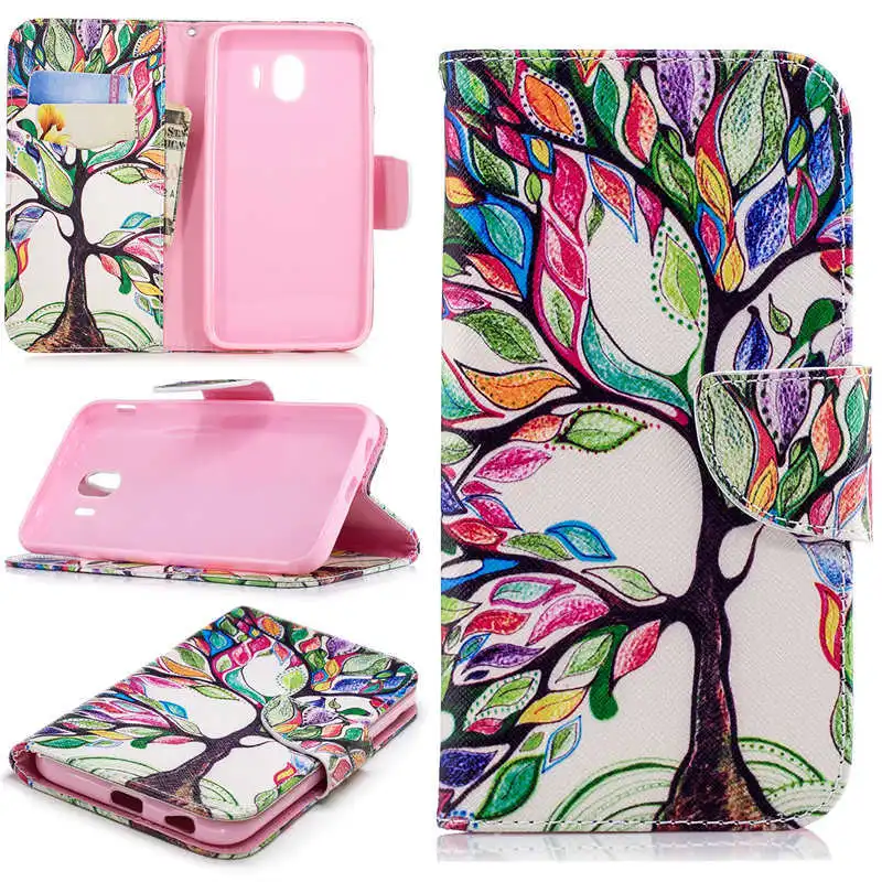 JFWEN кожаный чехол для телефона s для samsung Galaxy J4 J6 Plus Чехол-книжка с бумажником для samsung J6 J4 Plus чехол Capa - Цвет: 15