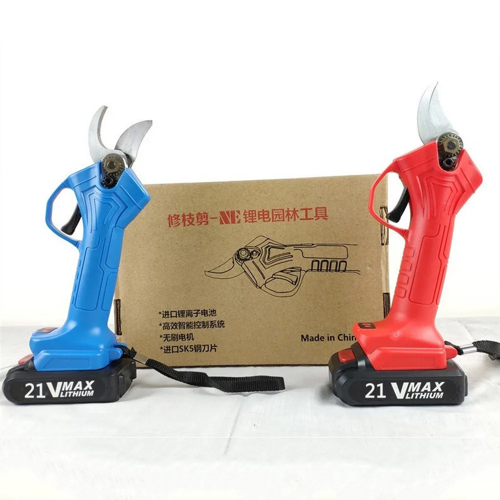 

16.8V Electric Pruning Scissors with 2 Battery Fruit Tree 2.5mm Pruner Garden Shears Electric Fruit Branch shear