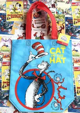 DR. Seuss кошка в шляпе шоппер сумки-тоут печать нетканый Рециркулирующий мешок
