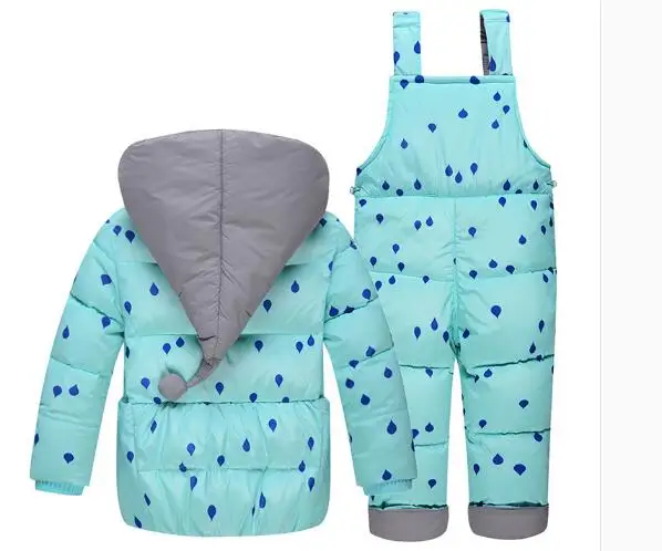 Детские пуховики зимние стеганые комплекты с белым утиным пухом для мальчиков и