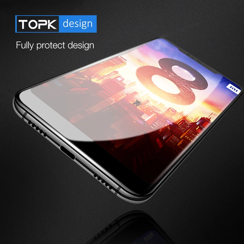 Для Xiaomi mi 8 SE закаленное Стекло TOPK с уровнем твердости 9 H твердость полным