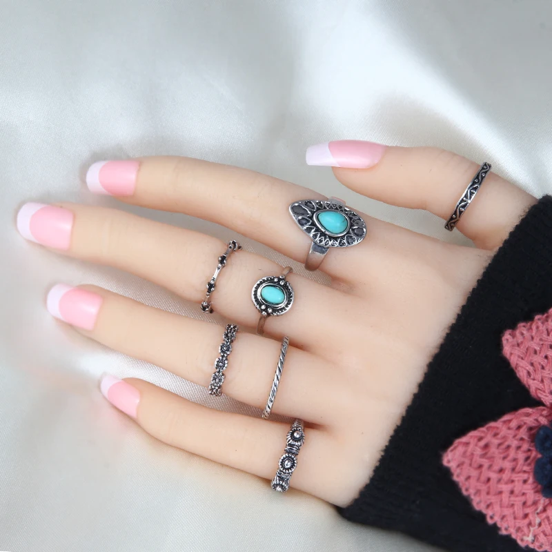 Набор турецких колец в стиле ретро женский кольцо на палец с гравировкой из