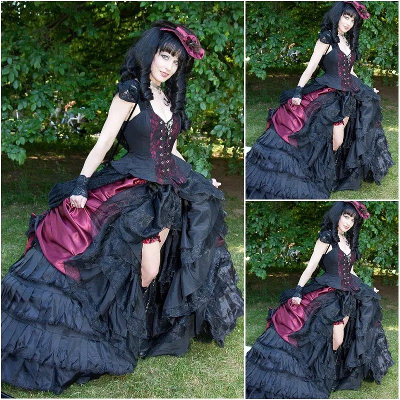 

ON SALE!Customer-made Black Vintage Costumes Gothic/Civil War Renaissance dress Ball Gown Dress Halloween dresses US 4-16 C-192