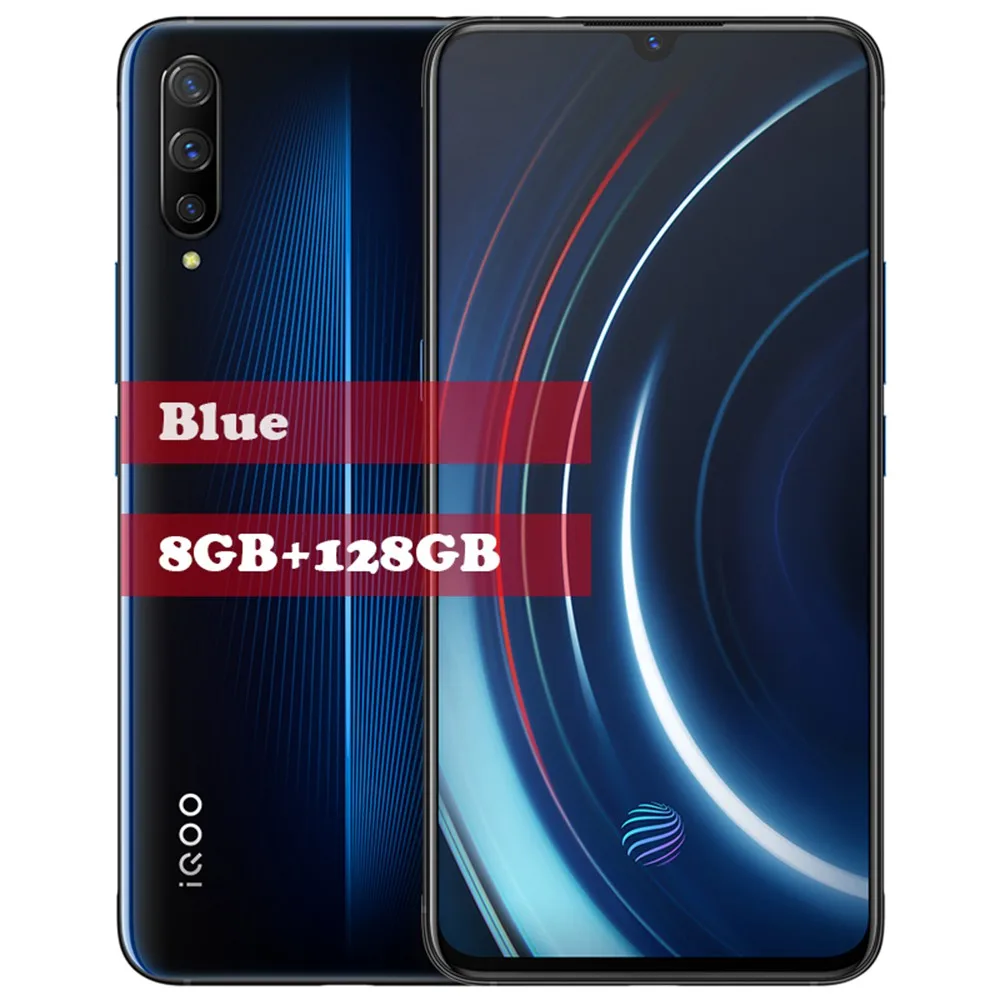 8G 128G Blue vivo iQOO мобильный телефон 6 ГБ 128 ГБ 6,4" Восьмиядерный Snapdragon 855 с 3 камерами 12 Мп+ 13 МП+ 2 Мп Android 9 4000 мАч NFC Смартфон - Цвет: 8G 128G Blue