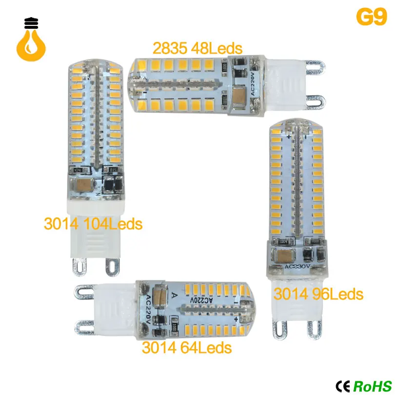 1 шт./лот G9 Светодиодные лампы AC220V 240 В SMD 2835 3014 4014 7 Вт 8 9 12 светодиодные заменить