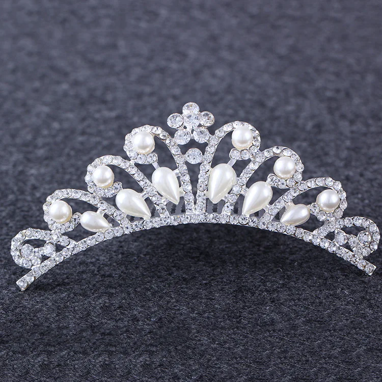 Primera Comunion Regalos Diademas Para Bebe Корона лентой с украшением в виде кристаллов Тиара на