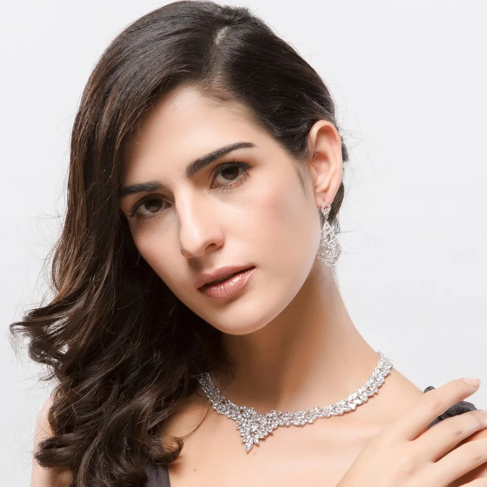 Женские свадебные ювелирные изделия LUOTEEMI подарочные Нежные Большие Роскошные