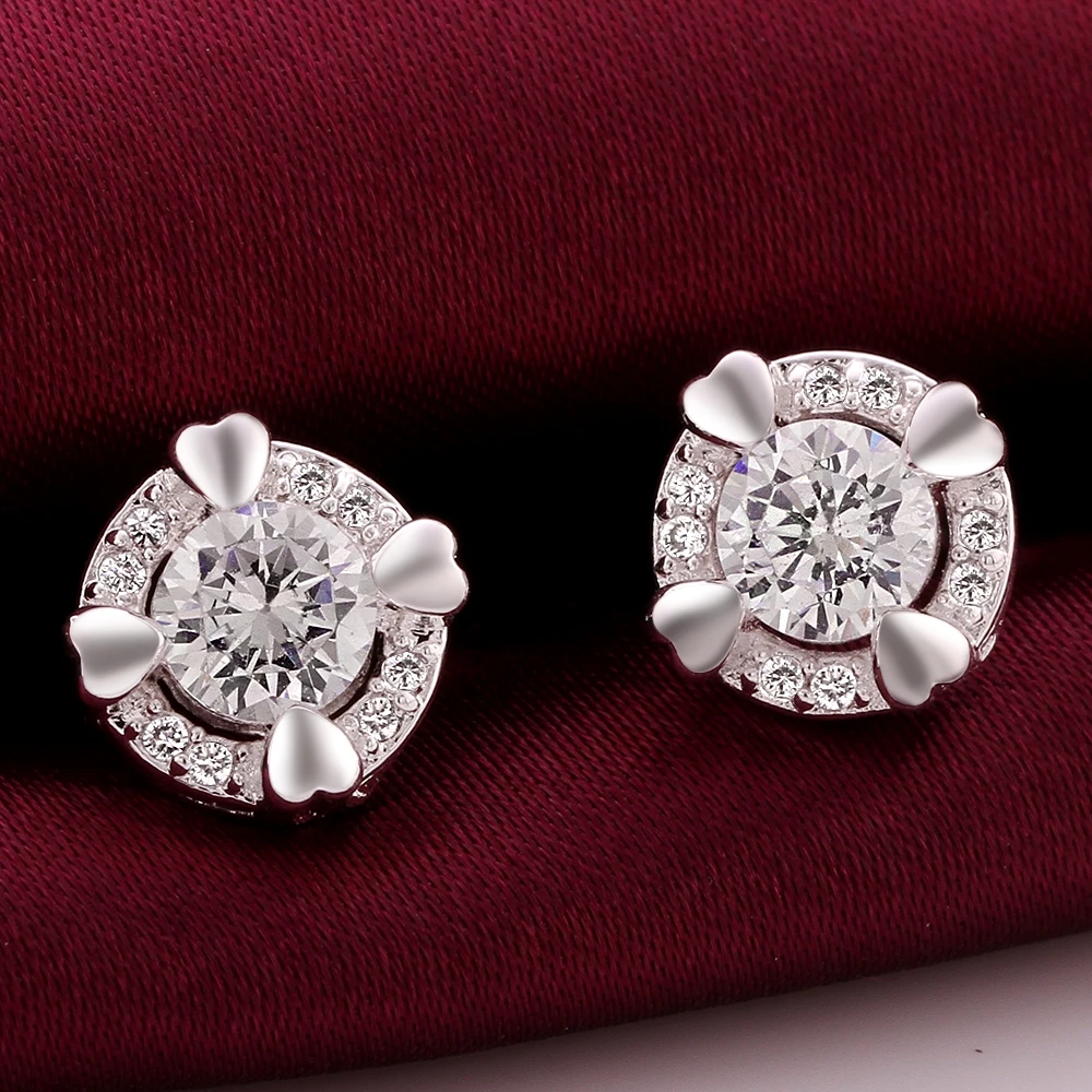 Два Цвет Белый Фиолетовый Кристалл Посеребренная Любовь Сердце Форма