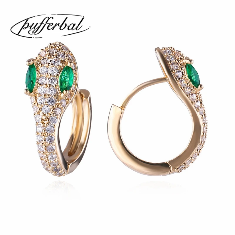 Тренд Новый розовое золото и серебро Цвет Змея серьги для женщин Jewelry животных