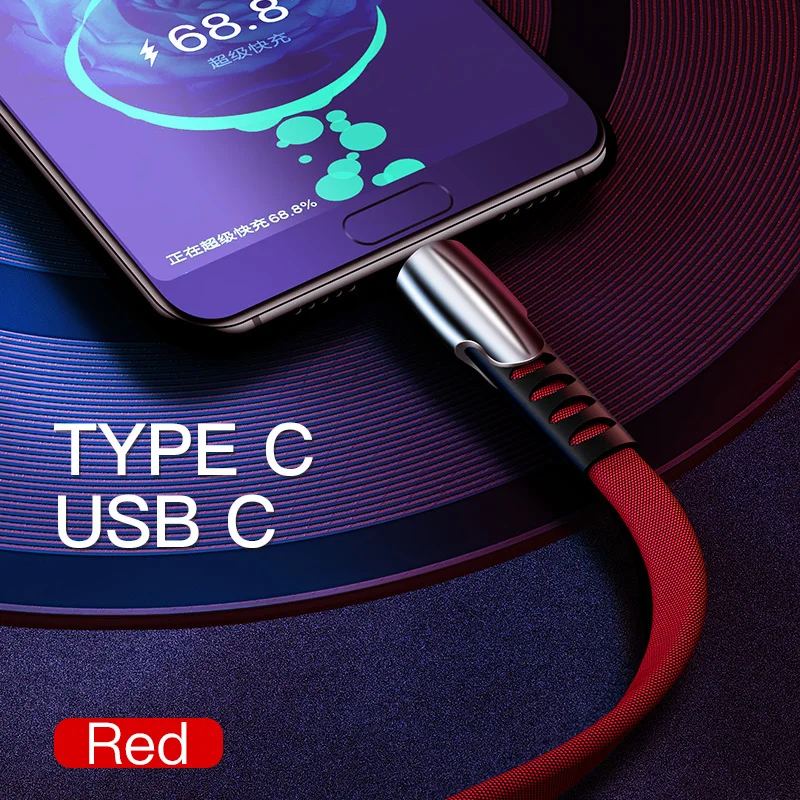 Red For Type C IHaitun 5A usb type-C кабель для huawei P30 Pro USB 3,1 Quick 3,0 Шнур зарядное устройство для телефона для iPhone XS провод для зарядки Redmi Note 7 K20 - Цвет: Red For Type C