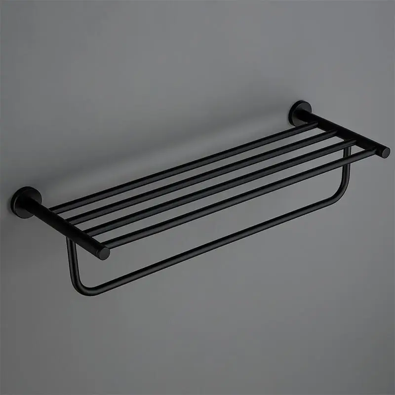 1Pc Towel Racks SMESITELI 304 нержавеющая сталь набор аксессуаров для ванной черный крючок для халата держатель для полотенец барная полка держатель для бумаги набор аксессуаров для ванной комнаты - Цвет: 1Pc Towel Racks