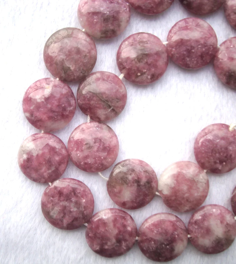 Натуральные китайские розовые турмалиновые монеты/круглые свободные бусины