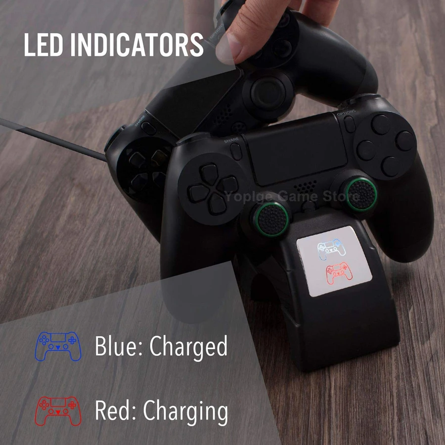 Двойной беспроводной контроллер PS4/Slim/Pro зарядное устройство для геймпада