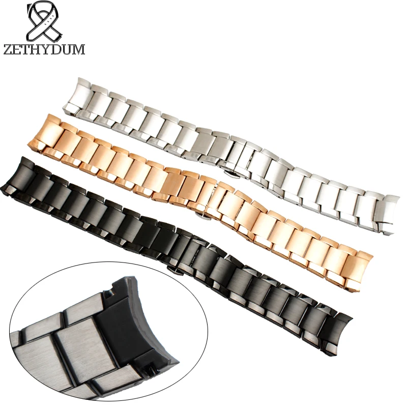 Stainless Steel bracelet 22mm metal watchband for Armani AR2447 2448 2432 2433 men watch top brand luxury watch belt Arc mouth