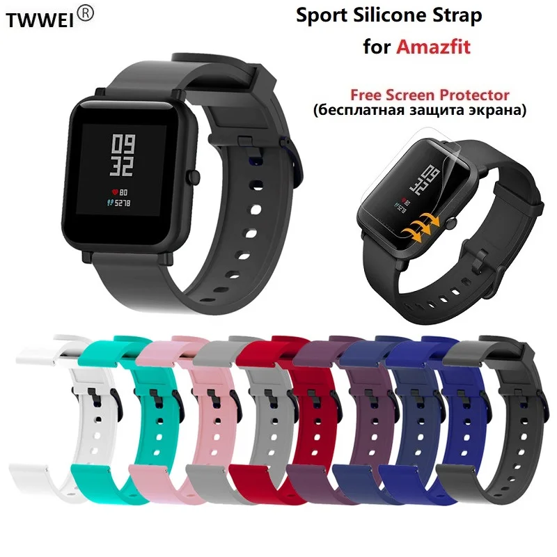 Ремешок Correa Amazfit Bip для Xiaomi 2 Stratos браслет ремешок часов Pace звуковой сигнал