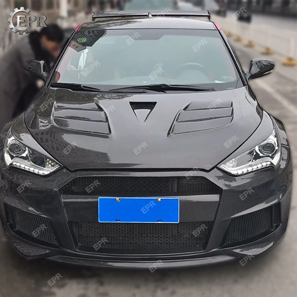 УГЛЕРОДНЫЙ бампер для Hyundai Veloster Lordpower широкий корпус из углеродного волокна