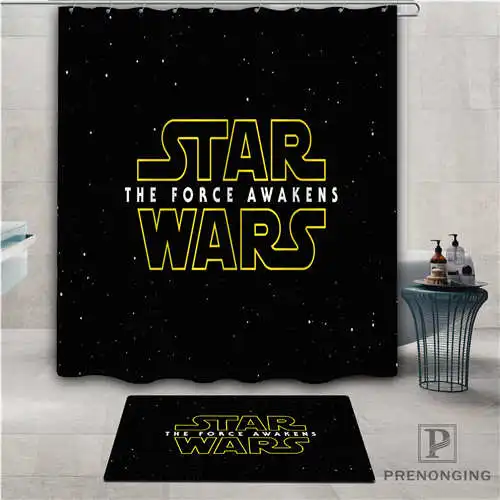 Shower Curtain Пользовательское изображение Звездных Войн(1) водонепроницаемый занавеска для душа коврик для дома ванной комнаты полиэфирная ткань разные размеры#-1-06-20 - Цвет: Shower Curtain