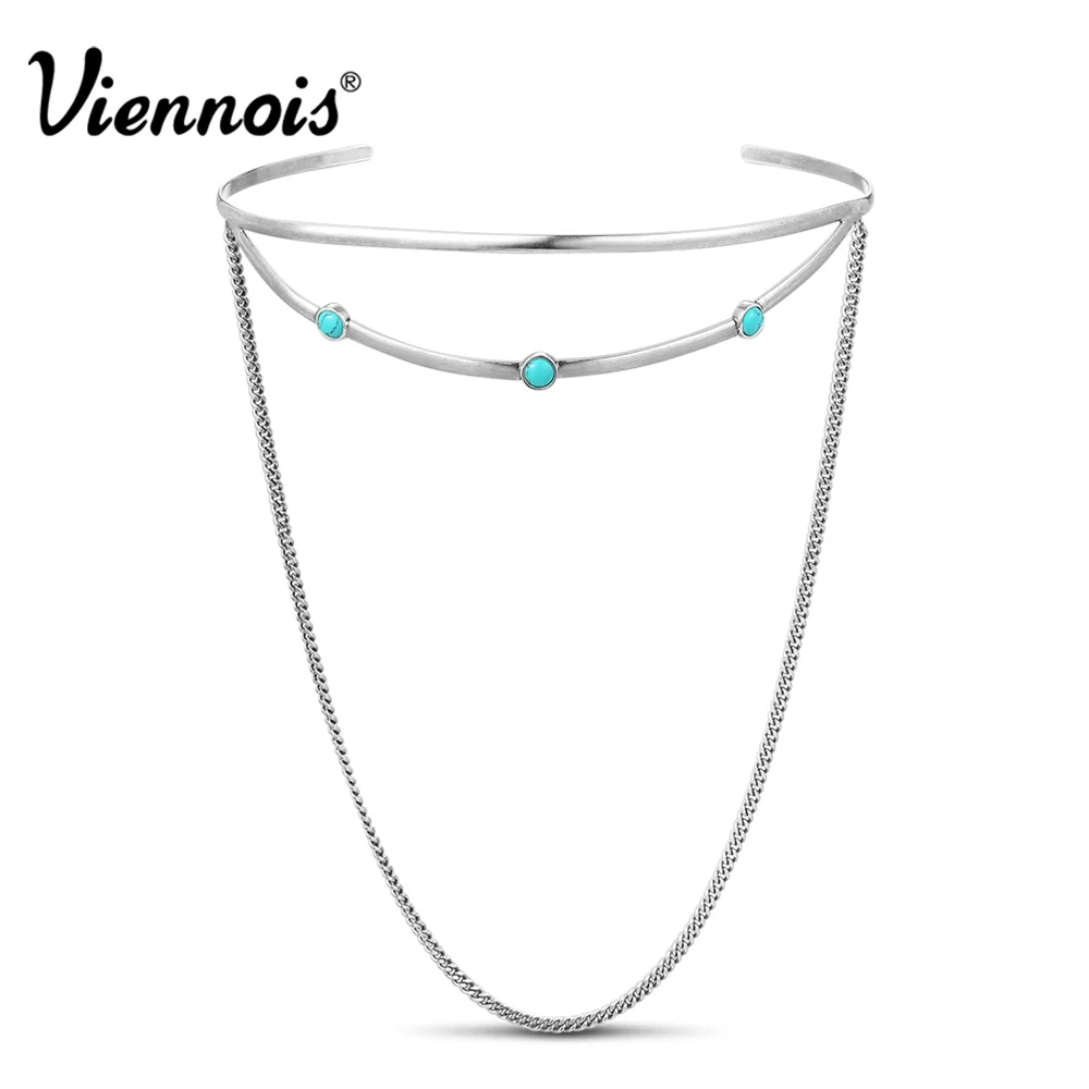 Viennois Марка Новая Мода Богемия Посеребренная Чокеры Ожерелья для Женщин